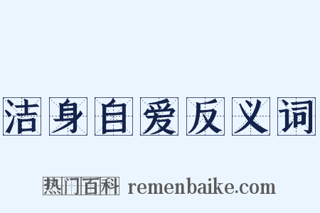 洁身自爱反义词是什么意思的图片